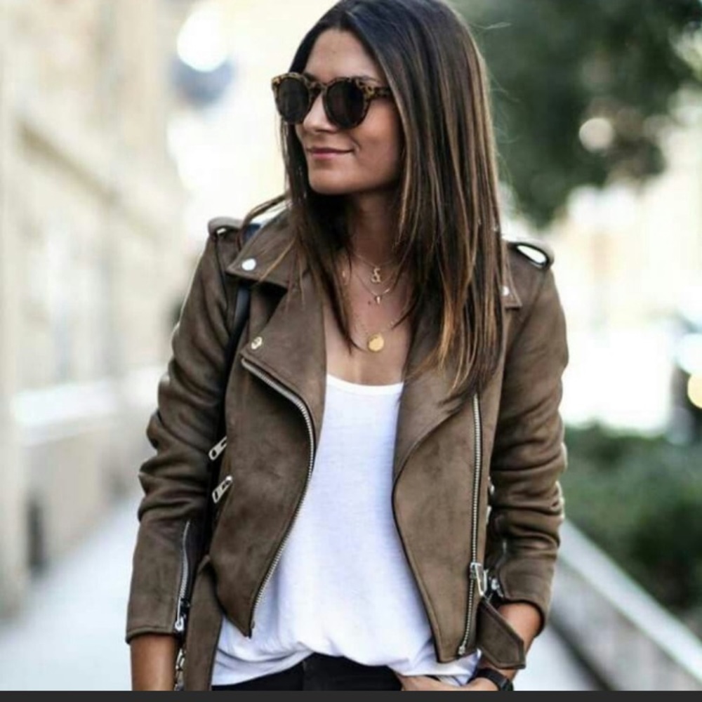 Zara suede biker jacket